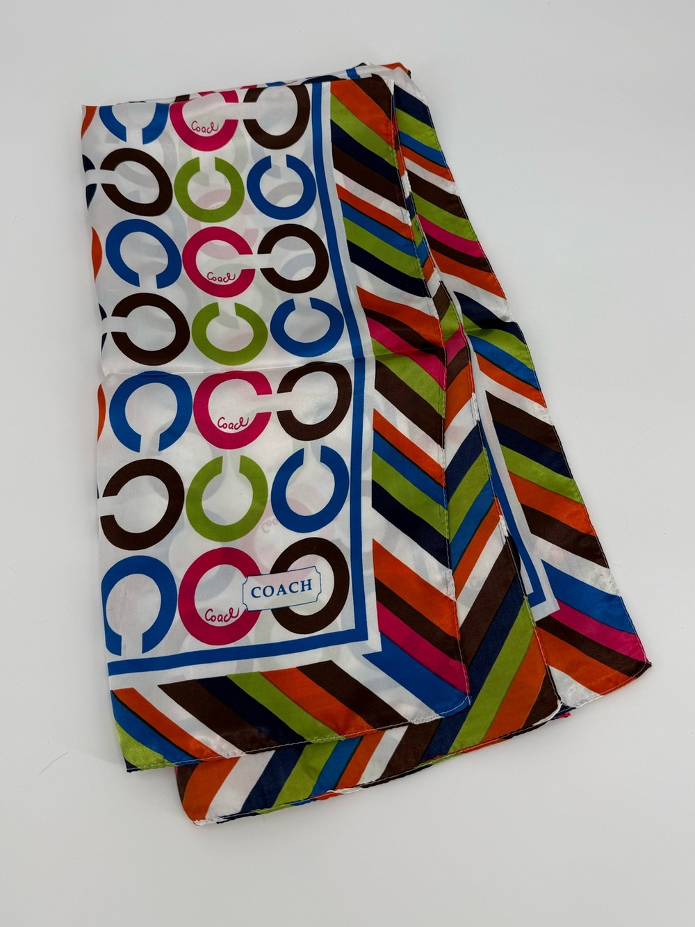 Coach Op Art Multicolor Stripe Silk Scarf | Multi | 34"